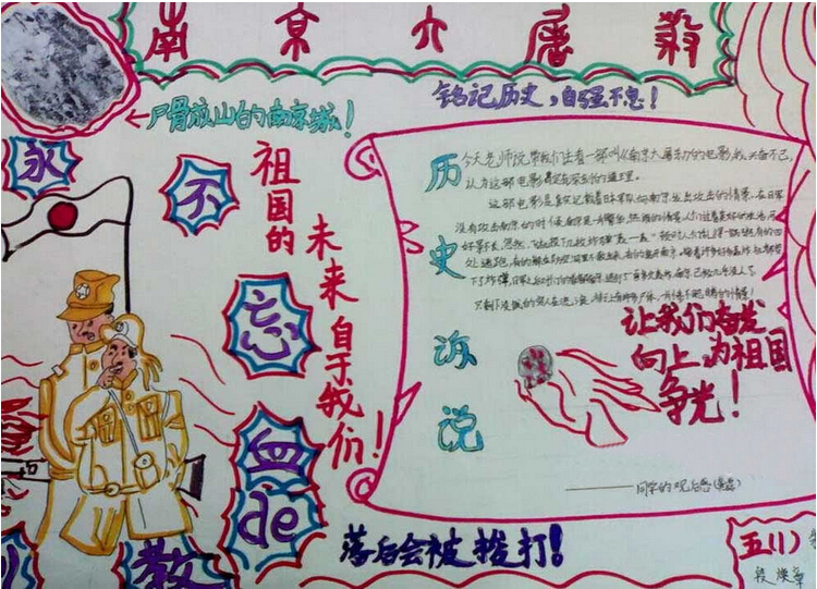 最新或2024（历届）南京大屠杀78周年纪念日手抄报