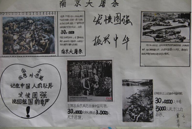 最新或2024（历届）关于南京大屠杀手抄报作品
