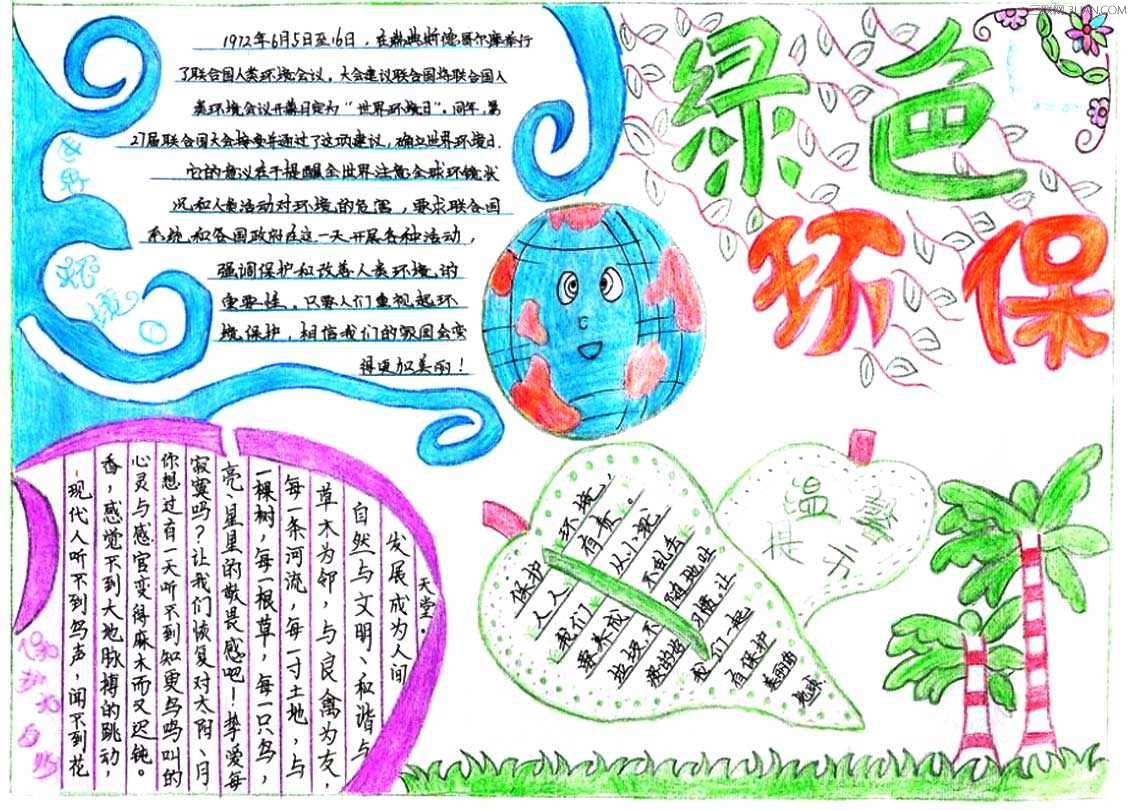 最新或2024（历届）绿色环保手抄报图片大全     三联