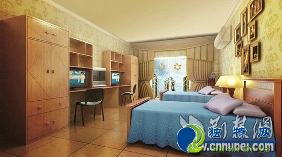 大学最豪华寝室：空调席梦思 花园电梯房(图)