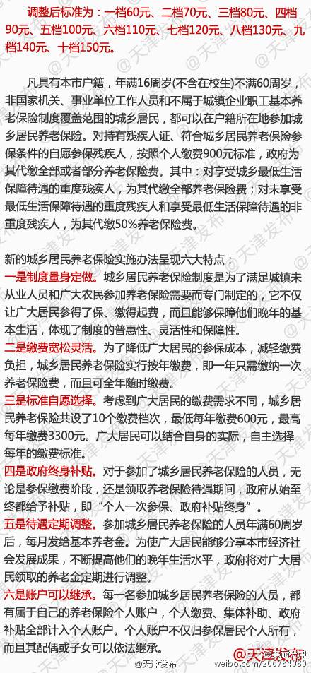 最新或2024（历届）天津养老保险津贴上调最新动静