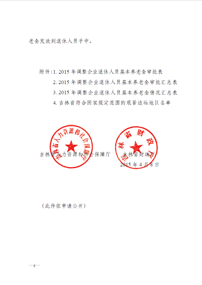 最新或2024（历届）吉林省企业退休职员养老金调解涨人为最新动静