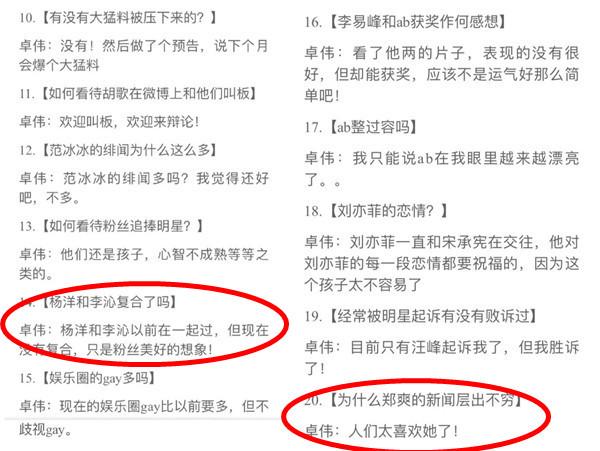 卓伟爆了52个猛料，看完发现只有着六个是肯定的